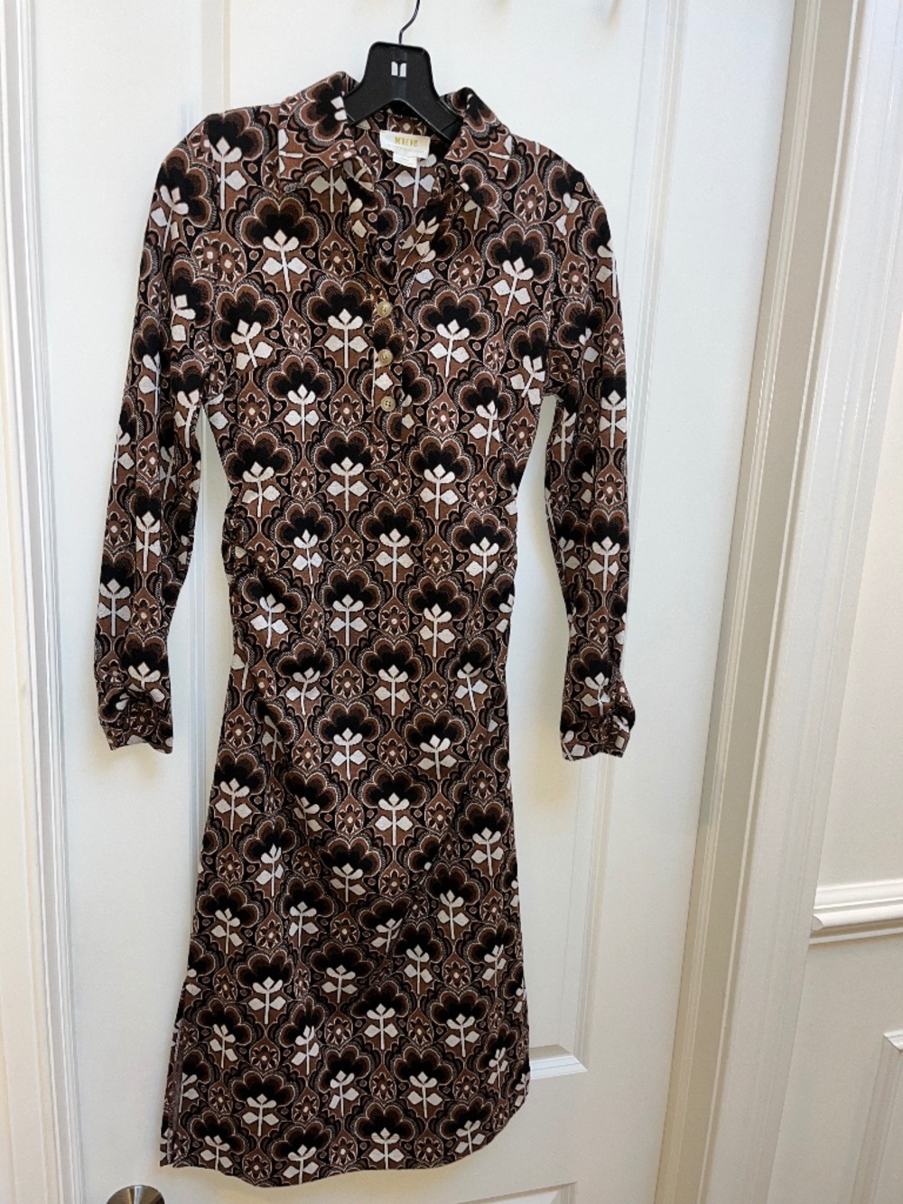 Maeve by Anthropologie Floral Print Long Sleeve Midi Dress w/ Side Slits NWOT XS